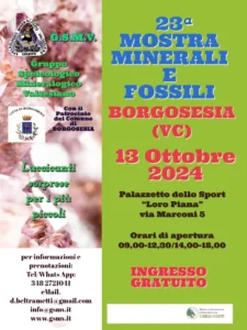 Locandina_23^ mostra minerali e fossili 13 Ottobre Borgosesia